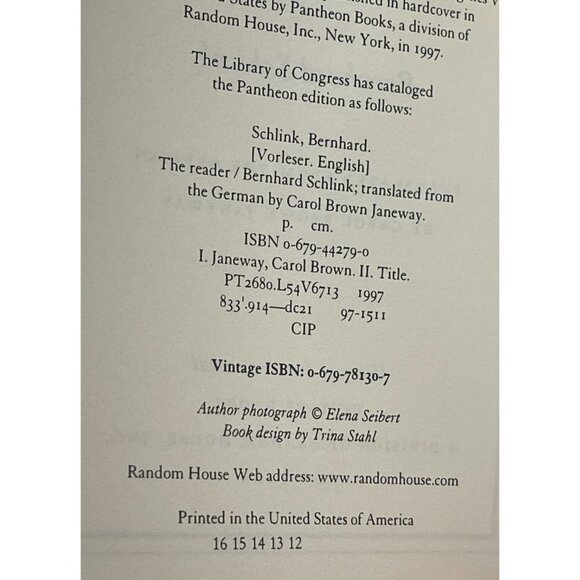 The Reader Bernhard Schlink Postwar Germany Love and Secrets Historical Fiction - Picture 6 of 6